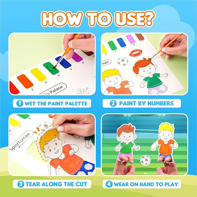 YPLUS Paint with Water Books for Toddlers, Watercolor Painting Funny Careers, Gift for Kids Ages 1-3, 2-4, 4-6