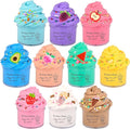 Premium Scented Butter Slime,10 Pack Slime,with Peach Charm,Watermelons,Apples and More Charms,10 Fun Add Ins,Pre-Made Slime for Kids,Great 6 Year Old Toys,Super Soft Sludge Toy.Super Mini