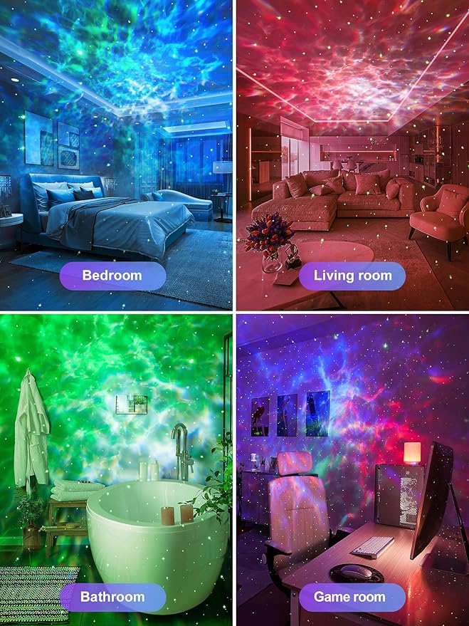 Galaxy Projector for Bedroom Star Projector for Bedroom,15-Color 15 White Noise Sound Machine for Sleep Galaxy Light Projector for Bedroom,Bluetooth Ceiling Star Lights for Bedroom,Teen Girl Gifts Boy