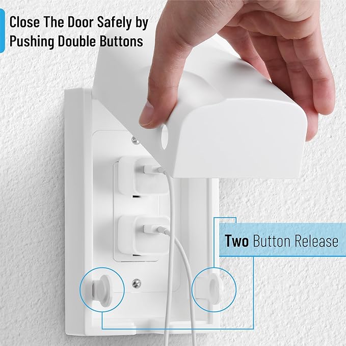 Bates- Baby Safety Outlet Cover Box, 4 Pack, White, Outlet Covers Baby Proofing, Plug Covers for Electrical Outlets