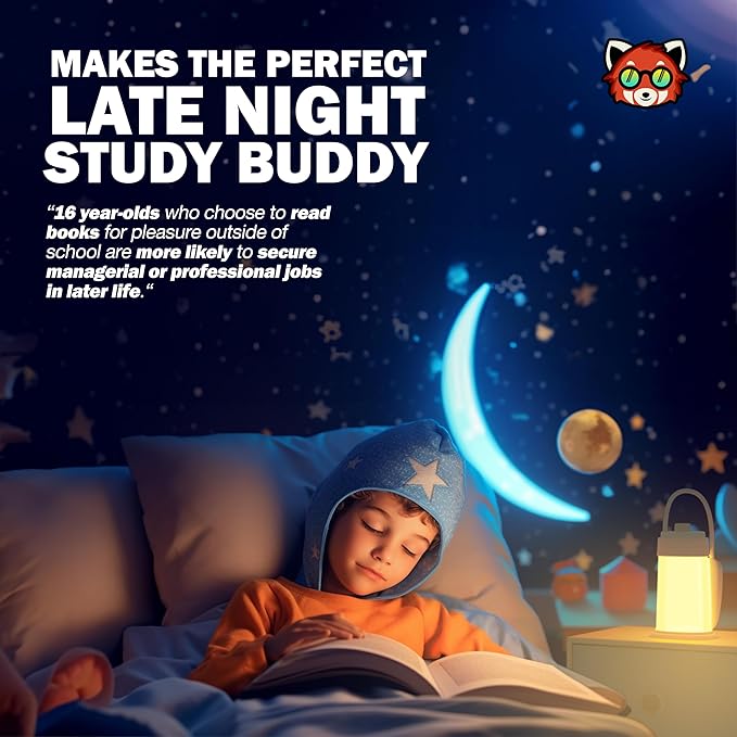Kids Lantern Book Night Light Lamp for Camping Gear, Kids Reading Light, Toddler Camping NightLight, LED Study Desk Lamp for Students, USB Rechargeable 6-12 Hour Battery for Emergencies Power Outages