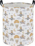 Kids Laundry Hamper,Animal Laundry Basket Collapsible Bear Storage Baskets for Home Decor,Office,Home Organizer,(Airplane Bear