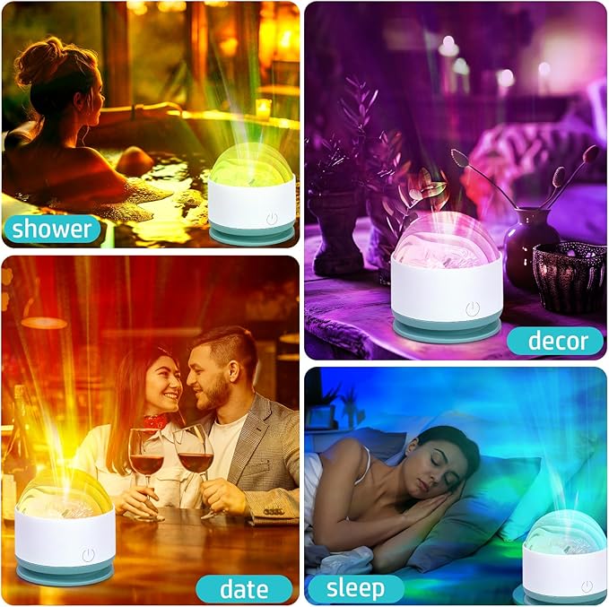 Avkast Northern Lights Projector, Rechargeable 16 Color Aurora Night Light Projector Ambient Lighting with Dimmable & Remote Control for Bedroom Kids Teen Girl Gift Room Decor - 2P