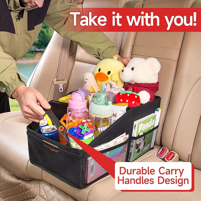 Car Seat Organizer for Front Seat or Backseat, Car Storage Organizer for kids, Car Caddy Organizer for Office Files, Books, Toys, Snacks, Drinks, Cups