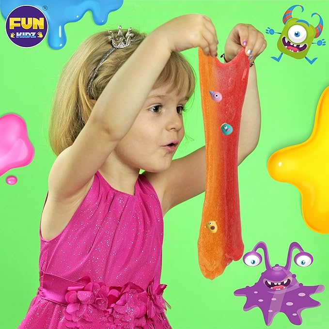 Halloween Toy Monster Slime Kit for Girls Ages 6-12, FunKidz Glow in Dark Slime Making Kit for Kids Make Soft Slime Balls with Photochromic Powder Kid Ideal Party Gifts