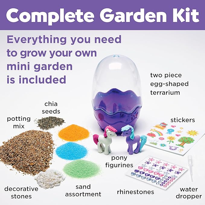 Creativity for Kids Mini Garden: Pony Terrarium Kit - Horse Gifts for Girls | Crafts for Kids and Girl Toys | Spring Crafts | Birthday Gift Ideas (Ages 6+)
