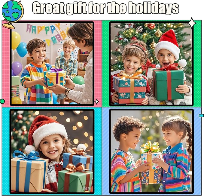 Fidget Toys for Kids, Handheld Puzzle Game with LED Screen & Multiplayer Mode, Sensory Toys for 3-12 Year Old Girls Boys, Fun Battle Gifts for Friends（Christmas）