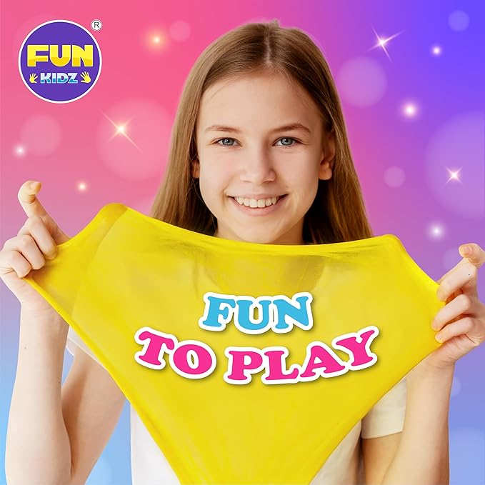 1:1 Buttery Glue Slime Kit for Kids Ages 8-12, FunKidz Ice Cream Slime Making Kits for Girls Toys Includes 19 Pieces Supplies to Make Butter Slime Activity Party Gifts