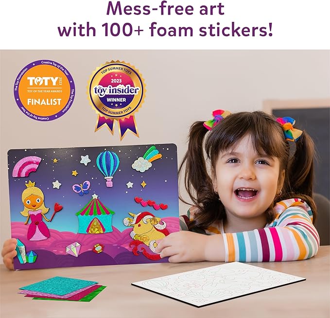 Skillmatics Foil Fun - Unicorns & Princesses, No Mess Art & Craft Kit for Kids, Craft Kits & Supplies, DIY Creative Activity, Travel Toys, Screen-Free Entertainment, Gifts for Ages 4, 5, 6, 7, 8, 9