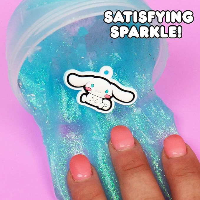 Cinnamoroll SLIMYGLOOP Mix’EMS Slime, Collectible Charm with Fun Add-Ins, Hello Kitty and Blue Glitter Slime, Sanrio Party Favors for Kids 8-12, Girls Toys Age 6-8, Sanrio Stuff