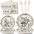 96Pcs Cowboy Party Plates and Napkins for Western Birthday Supplies First Rodeo Bachelorette Themed Paper Dessert Plates Cowboy Ranch Tableware Set for Kids Boys 24 Guests Birthday Party Decorations