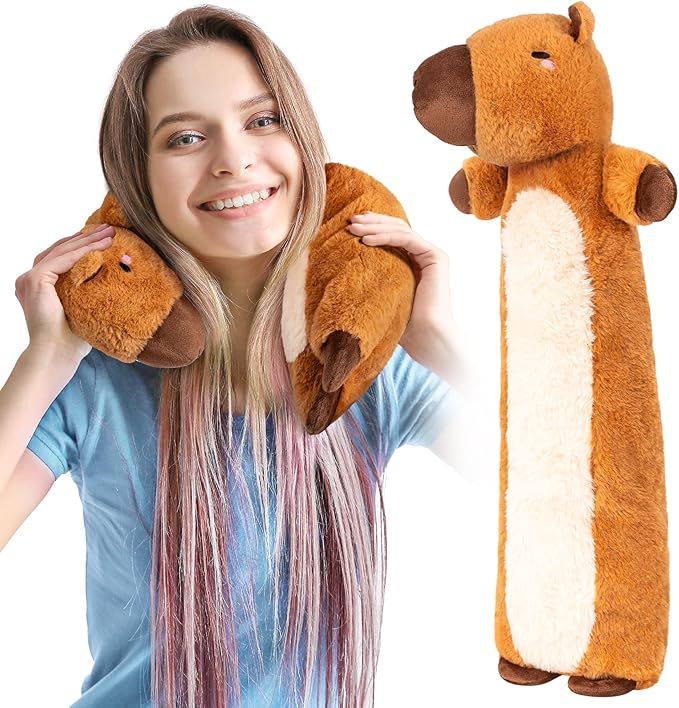 Happy Fuel Capybara Microwavable & Weighted Stuffed Animals - Unscented Heatable Plush Doll, Cute Capybara Plush Toys Gifts for Girls Boys and Kids