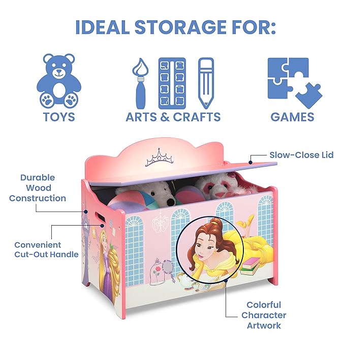 Delta Children Deluxe Toy Box, Disney Princess