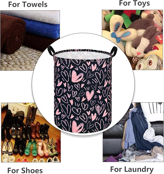 MAIZMZ Girls Room Storage Basket Decor Organizer Bins Kids Hamper Storage Bins Toy Box Women Laundry Basket Large Canvas Collapsible Chest for Home/Dorm/Kitchen/Pet/Office/Closet/Shelf/Gift Baskets