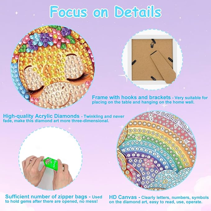 Nardoll Diamond Art Kits - Arts and Crafts - Diamond Art Painting with Wooden Frame - GEM Art for Girls Boys Adults Beginners Home Wall Decor Gifts