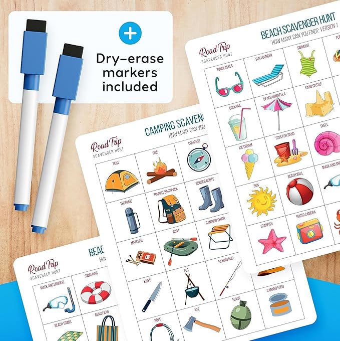 WELL BALANCED Car Bingo - Road Trip Essentials: Car Activities and Games for Kids Ages 4-8