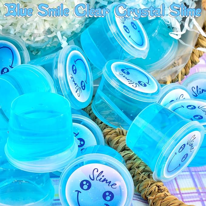 120 Pack for Kids Clear Crystal Bulk Slime Kit, Slimes Toys for Girls and Boys, Stress Relief, Non-Sticky, Classroom Reward, Easter Party Favors Supplies