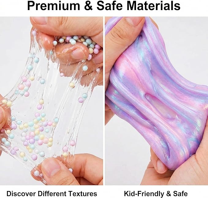 Unicorn Slime Making Kit for Girls - DIY Fluffy Slime Creation Kit with Super Birthday Party Favors