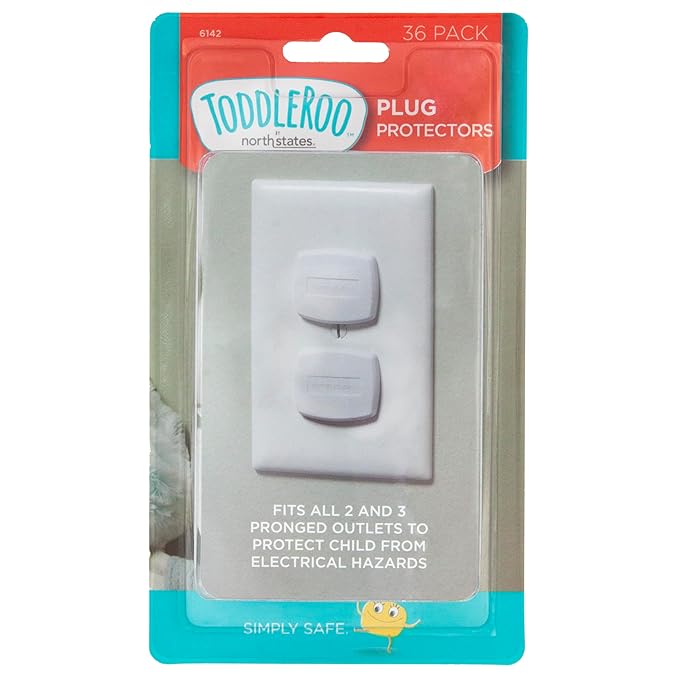Toddleroo by North States - Plug Protectors for Baby Proofing Outlets: Child Proof Outlet Covers - 36 Pack - Soft White