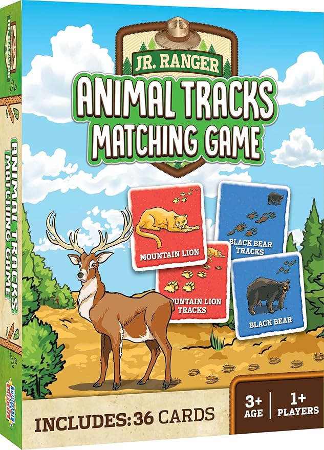 Masterpieces Jr Ranger - Animal Tracks Matching Game - Fun Family Entertainment for Kids and Adults - Educational, Engaging, and Perfect for Game Night, Classroom Activities, and Interactive Play