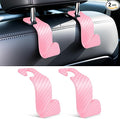 SINGARO Universal 2 Pack Car Seat Headrest Purse Hook, Carbon Fiber Back Seat Hook Storage Organizer Hanger for Purse Handbag Coat, Car Interior Accessories(Pink)