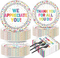 200pcs Thank You Plates Napkins We Appreciate You Paper Tableware Set Employee Appreciation Dinnerware Thank You Party Decoration for Teacher Volunteer Pastor Retirement Party Decor Supplies Serves 50