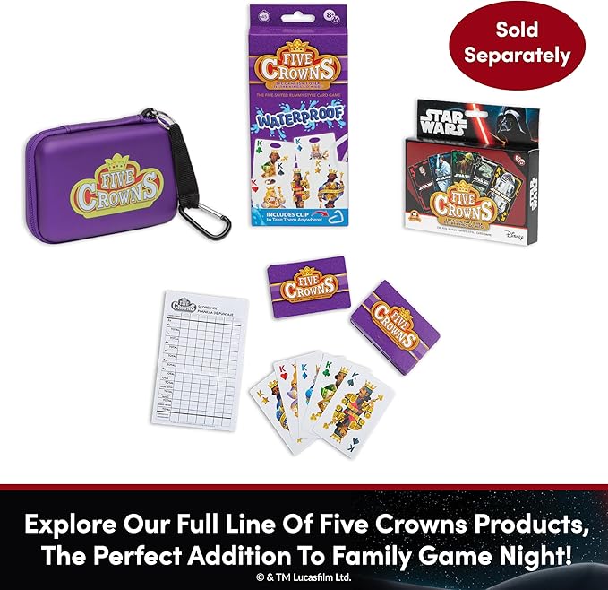 Five Crowns Card Games Star Wars – Family Games Night - Card Games for Families - Multi-Player - Star Wars Toys - Travel Games - Playing Cards - Family Activities