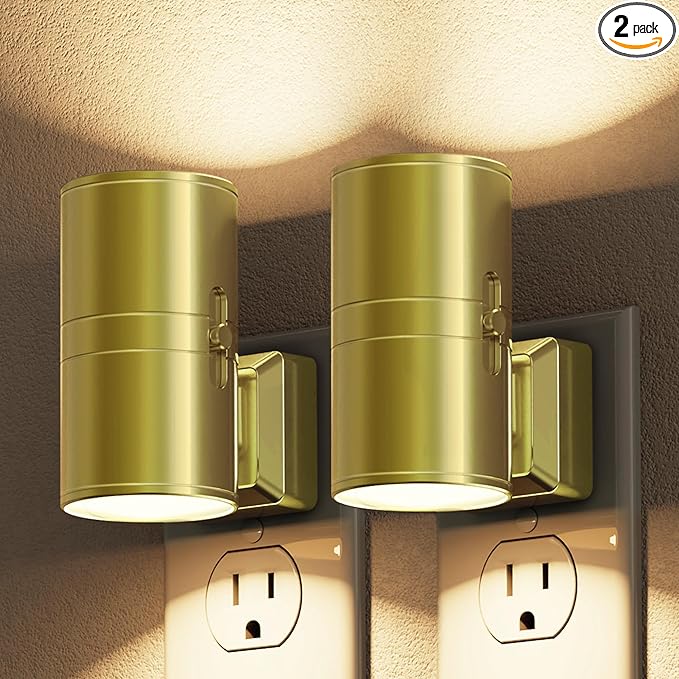 L LOHAS LED Night Light, Automatic Night Lights Plug into Wall, 2 Pack Nightlights With Light Sensor, 3000K Soft White 0-100LM Dimmable Modern Nightlight for Kids Bedroom Hallway
