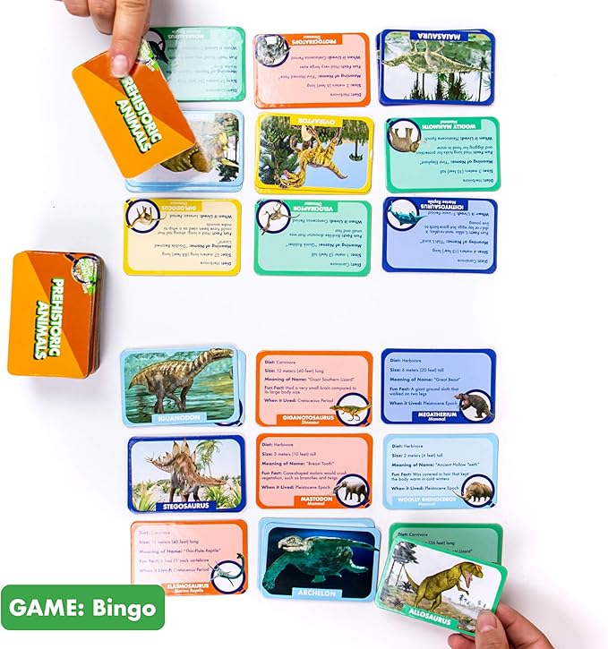 The Young Scientist Prehistoric Animal Card Games for Age 5 and Up: Matching, Bingo, Memory, Trivia - Hands-On Educational STEM