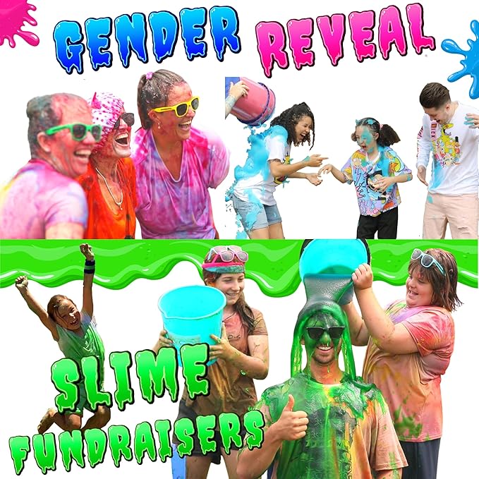 PARTY GOAT Instant Slime Powder. 25 Gallon Bulk Blue Slime Mix for Water Guns or Blasters. Make a Pool, Big Buckets or Bath Tub