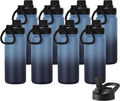 DOMICARE 16 oz Kids Water Bottle for School Stainless Steel Double Wall Vacuum Insulated Water Bottle with Straw lids & Spout Lid, Leakproof BPA Free (Blue/Navy,8)