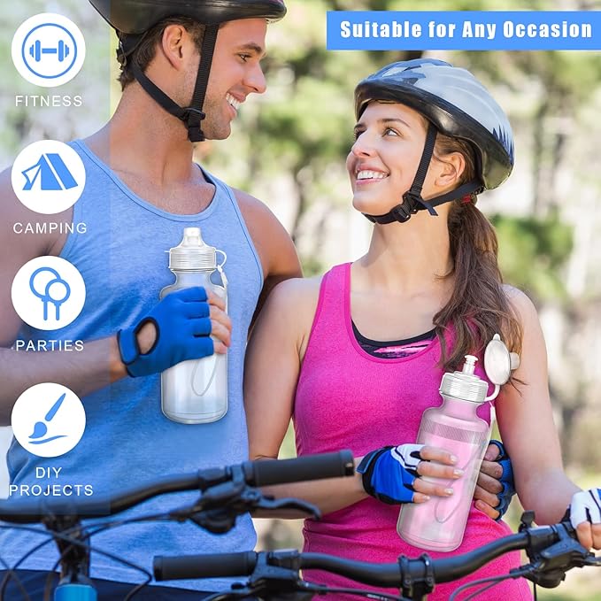 Zubebe 36 Pcs Sports Water Bottles Bulk Squeeze Reusable Bpa-free Plastic Water Bottles End of the Year Gifts Summer Gifts for Students School Travel Hiking Cycling Event Team Gift