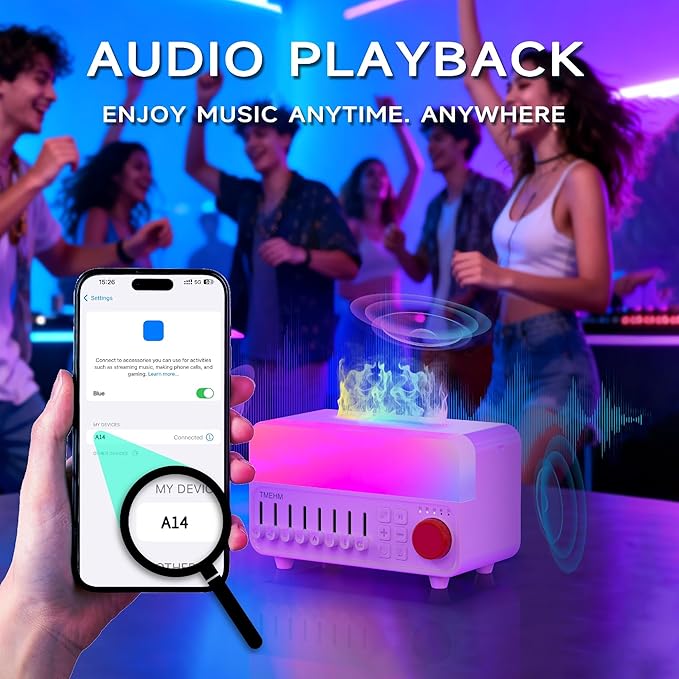 TMEHM 4-in-1 Sleep Sound Machine with White Noise & 8 Nature Sounds, Bluetooth Speaker, Night Light & Aroma Diffuser with Timer for Baby, Kids and Adults (Matte White)
