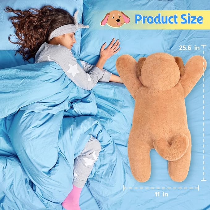 PEACH CAT 25.6 inch 5 lbs Golden Retriever Dog Weighted Stuffed Animals Large Weighted Plush Soft Puppy Plushies Toys Gifts for Kids Adults