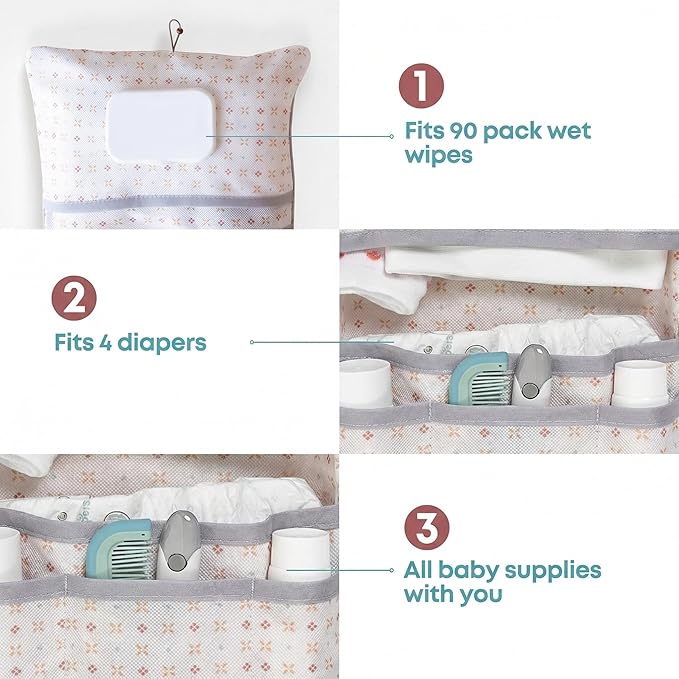 HAMUR Baby Diaper Bag Organizer – Travel-Friendly, Compact & Foldable | Stroller Pouch for Newborn Essentials – Must-Have for Boys & Girls (Solid Green)