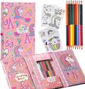 Unicorn Coloring Book Set with Coloring Pages & Colored Pencils, Art Supplies for Kids Ages 4-6-8, Arts Crafts Travel Coloring Kit for Girls 4 5 6 7 8 Year Old Birthday Gifts