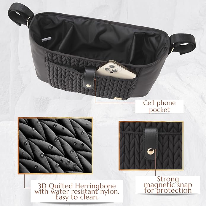 Universal Baby Stroller Organizer,Diaper Caddy Organizer with Adjustable Straps to Fits Nearly Any Strollers | Universal, Adjustable Straps