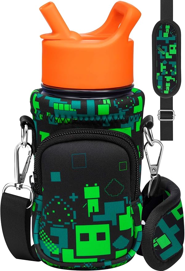 Miss Adola Water Bottle Carrier with Strap - Insulated Kids Water Bottle Holder for Boys Girls Bottle Bag for 10-18Oz