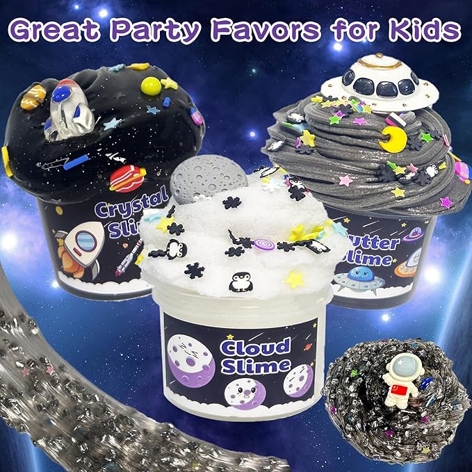7 Pack Galaxy Slime Kits, Butter Slime,Cloud Slime kit for Girls Ages 8-12,Crunchy Slime Kit,Non Sticky,Super Soft Sludge Toy,Birthday Gifts for Kids,Party Favors for Girls and Boys
