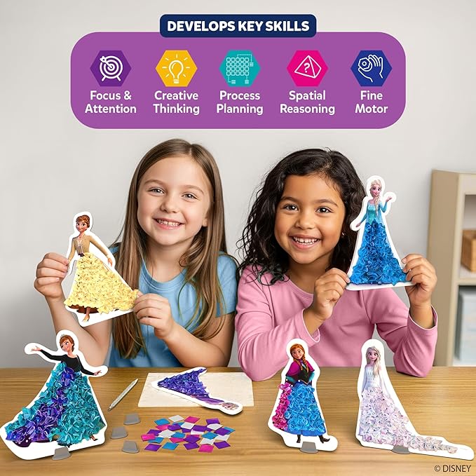 Skillmatics Poke-in Art – Disney Frozen, Mess-Free Fun for Kids, DIY Wood Craft Kits, Creative Activity, Gifts for Girls Ages 4, 5, 6, 7, 8, 9, Includes Elsa & Anna