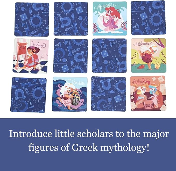 Mythology Match: an Educational Memory Matching Game, Made in The USA for Ages 3+ (24 Pairs, 48 Tiles)