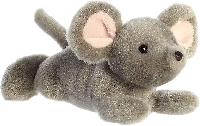 Aurora® Adorable Mini Flopsie™ Missy Mouse™ Stuffed Animal - Mini Companions Ready for Playful Adventures - for Kids All Ages, Toddlers, Adults, and Families - Gray 8 Inches