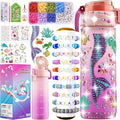 BOOH Decorate Your Own Water Bottle Kits for Girls Age 4-12, Fun Arts and Crafts for Girls Age 4-12, Friendship Bracelet Kit & Mermaid Tail Toys for Ages 6-12, Birthday Gifts Christmas School