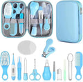 Baby Grooming Kit, Infant Safety Care Set with Hair Brush Comb Nail Clipper Nasal Aspirator,Baby Essentials Kit for Newborn Girls Boys (Blue)