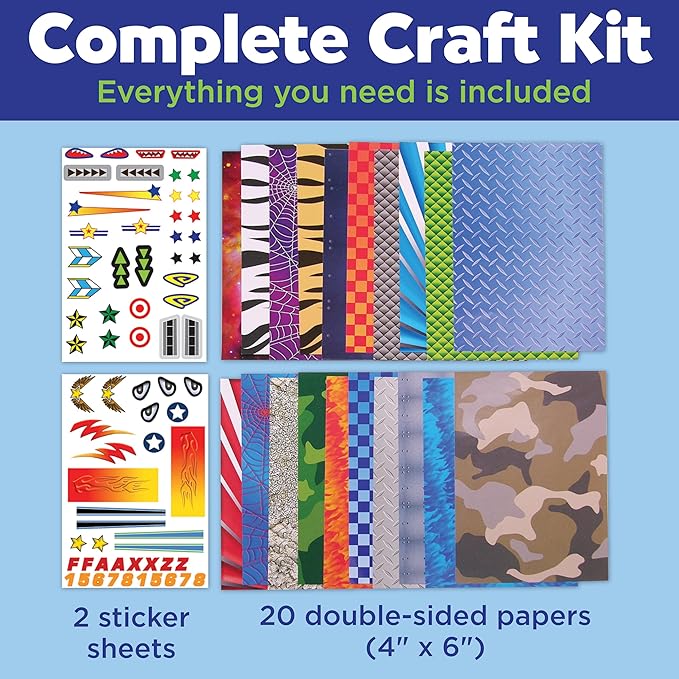 Creativity for Kids Paper Airplane Squadron - Create 20 Paper Airplanes, Mini Craft Kit for Boys, Great Spring Crafts and Gift for Boys, Kids Activities (Ages 6+)