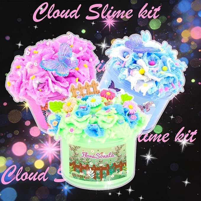 6 Pack Cloud Pink Slime Kids, Slime kit for Girls Ages 8-12, Toys for Girls and Boys, for Kids Set Party kit Goodie Bag Stuffers, Girl Birthday Gift Cute Stuff