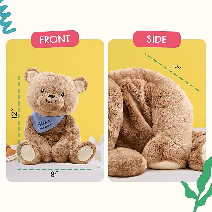 Lilly's Love Weighted Stuffed Animals for Adults & Kids — 5lb Calming Bear Plush for Anxiety, ADHD & Sensory | Machine Washable Weighted Stuffed Animal w/Removable Insert | Benji The Bear