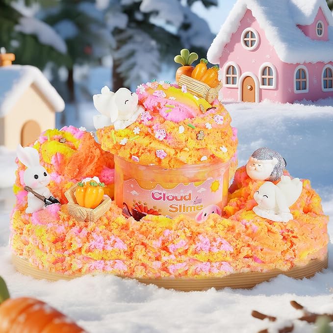 Bunny Cloud Slime Kit 2 Pack, 14oz Easter Slime for Girls Ages 8-12, Mree Free Slime Toys for Girls and Boys, Fun Winter Slime Set Party Favors Goodie Bag Stuffers Birthday Easter Gift