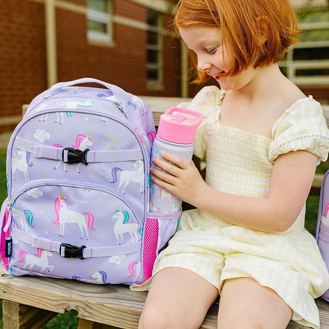 Wildkin Kids 18oz Stainless Steel Water Bottle – BPA-Free, Leakproof, Insulated, Easy-Clean - Unicorn