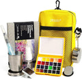 Funto Mini Watercolor Paint Set, All-in-One 24-Color Travel Paint Kit, with Crossbody Bag, Watercolor Journal, Paint Water Cup, Pocket Set for Artists